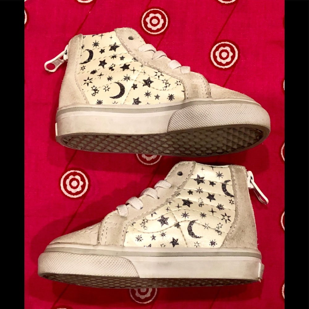 Vans Moon + Stars Glitter High Tops Sz 5T🌜✨⚡️